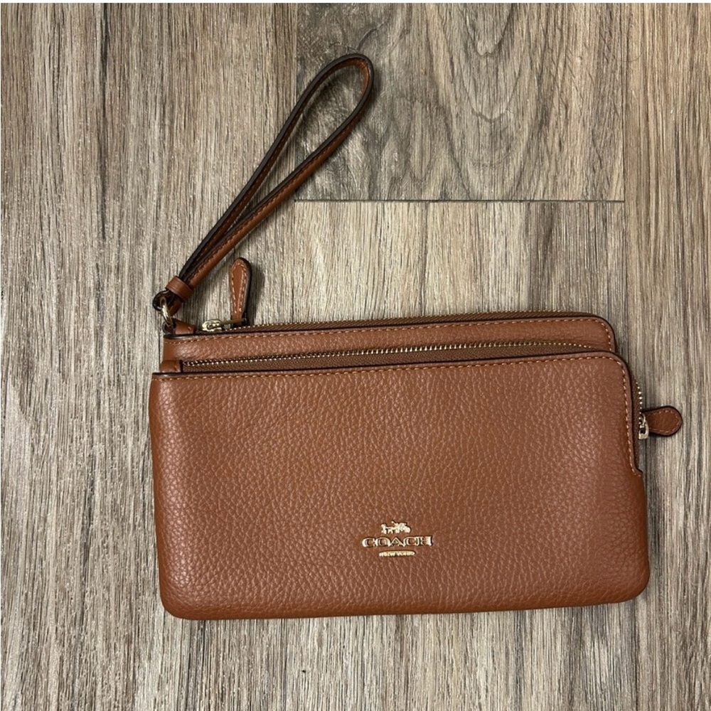 Coach Tan Leather Wristlet